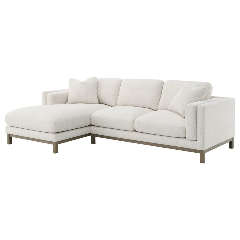 Geneva Boucle Upholstered Sectional Chaise Sofa Sand by Unique Piece Furniture