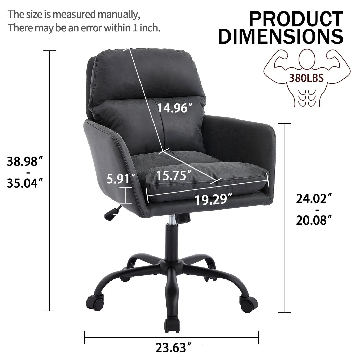 Office Chair With Adjustable Height, Ergonomic Design by Unique Piece Furniture
