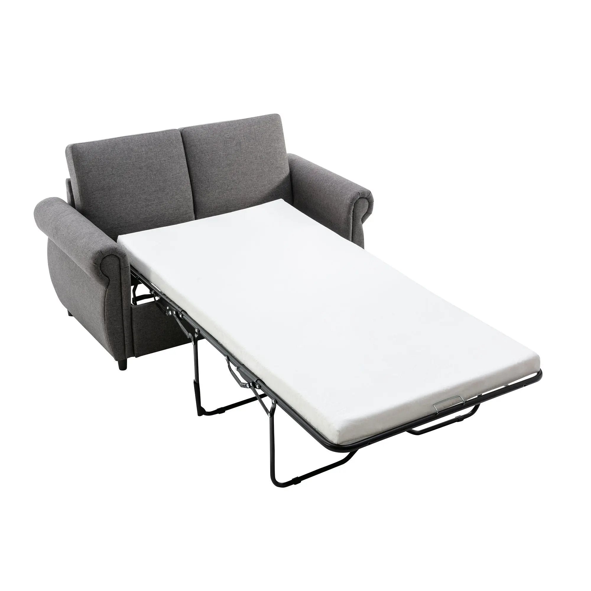 Pull Out Sofa Bed Loveseat Sleeper With Twin Size Memory Mattress With Two USB Ports For Living Room Spaces by HouseOfZazla