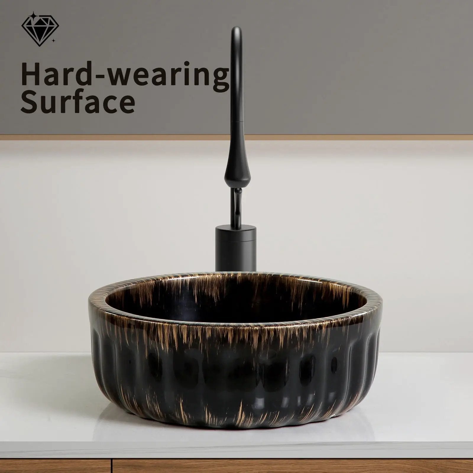 Vessel Sink, Above Counter Small Bowl - Black by HouseOfZazla