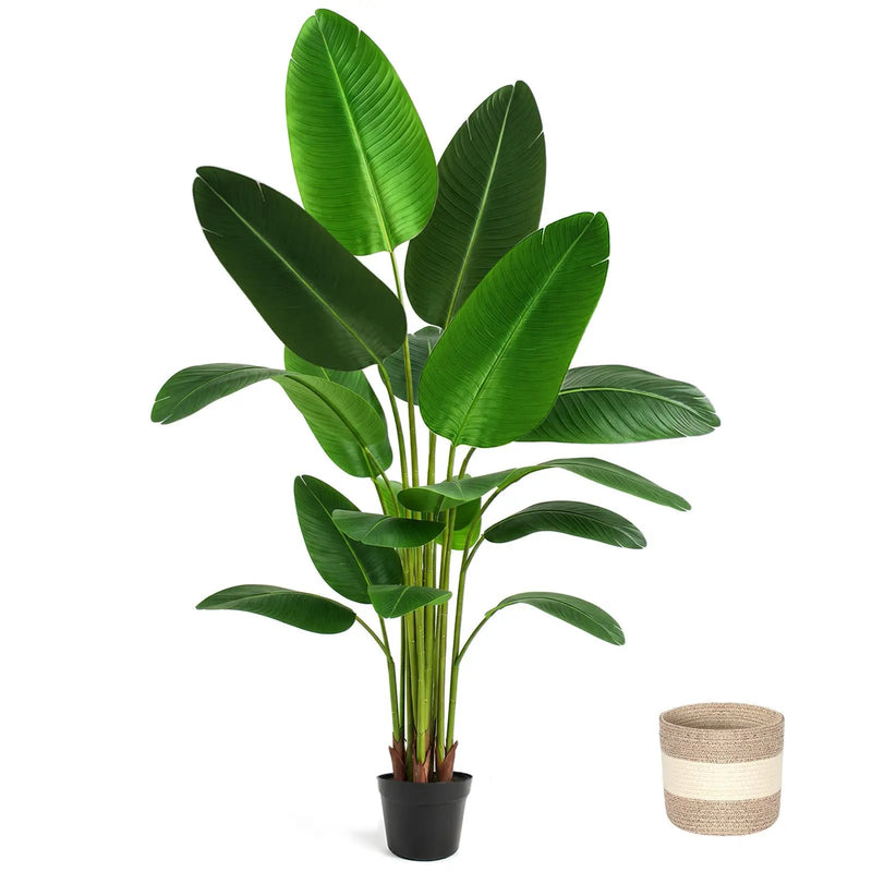 Bird of Paradise Artificial Plant 6 ft Tall Faux Banana Leaf Tree by HouseOfZazla
