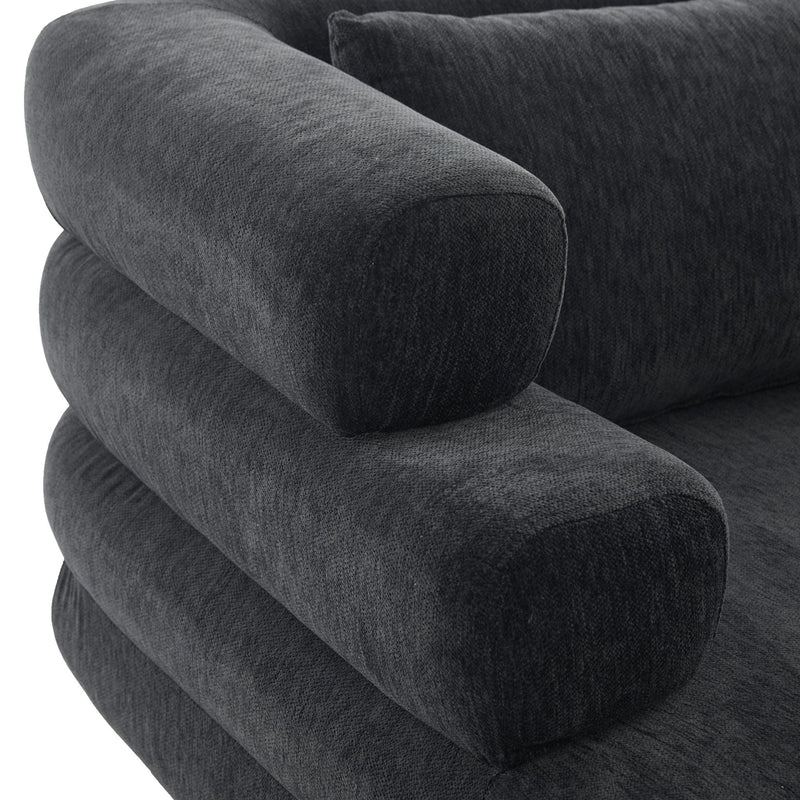 Oversized Chaise Lounge Sofa Bed with Deep Seat and Layered Armrests by HouseOfZazla