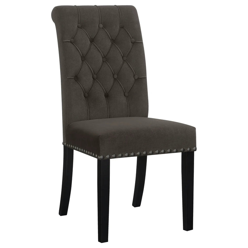 Side Chairs With Tufting Nailhead Trim (Set of 2) - Brown by HouseOfZazla