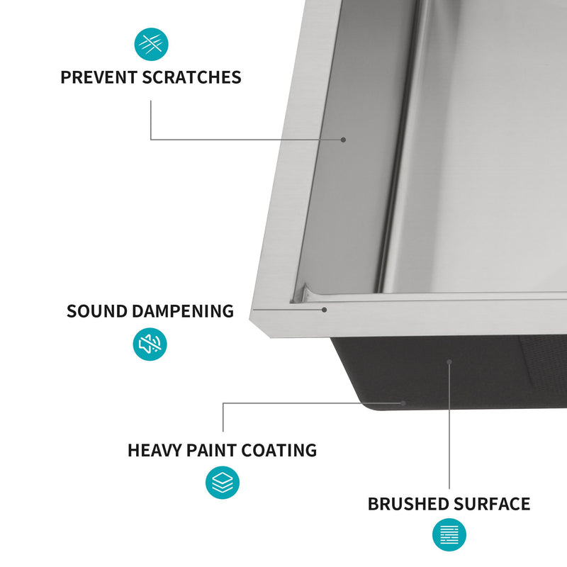 Undermount Workstation Kitchen Sink Stainless Steel Single Bowl by HouseOfZazla