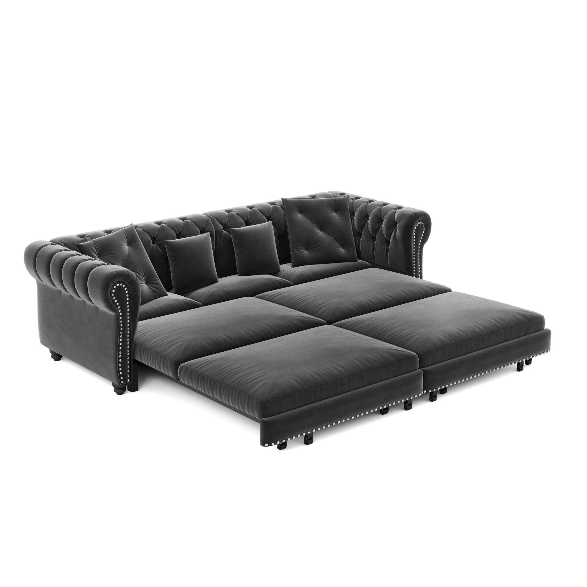 3 In 1 Convertible Sleeper Sofa Bed With Movable Ottoman by HouseOfZazla