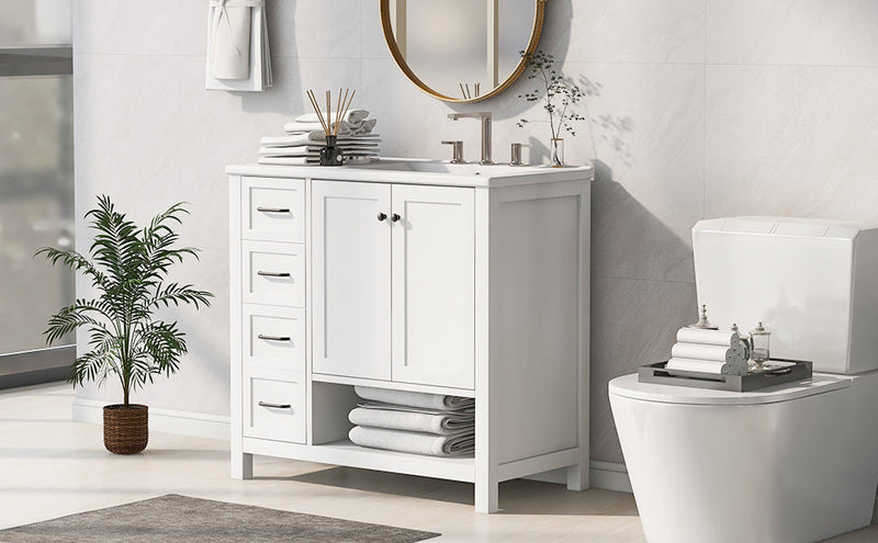 36" Bathroom Vanity with Sink Top and Storage Cabinet by HouseOfZazla