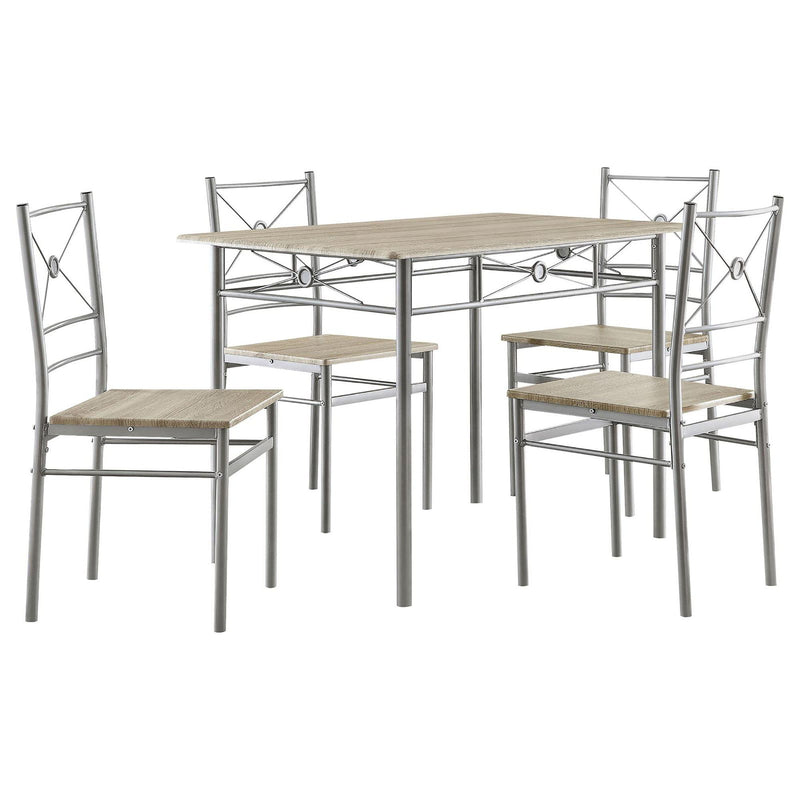 5 Piece Rectangle Dining Set With Tubing Base by HouseOfZazla
