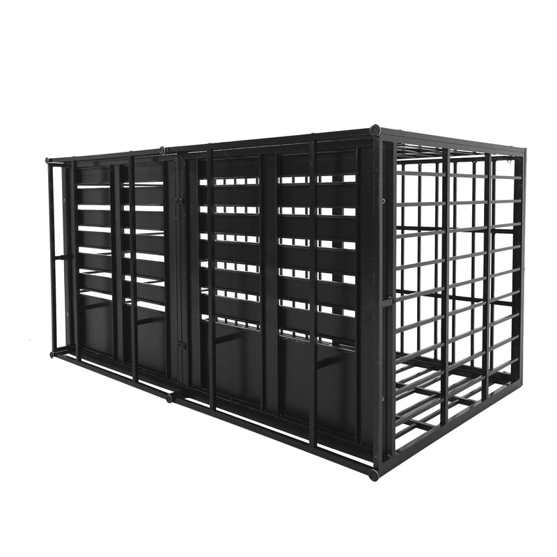 Extra Large Heavy Duty Dog Crate With Removable Pans For Dogs - Black by HouseOfZazla