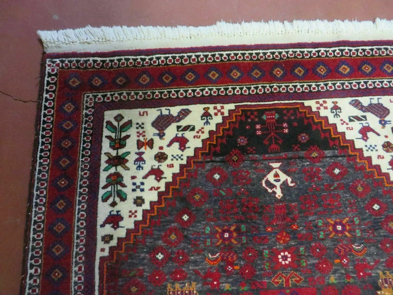 4' X 7' Vintage Handmade Indian Jaipur Rug Bird Carpet by Jewel Rugs