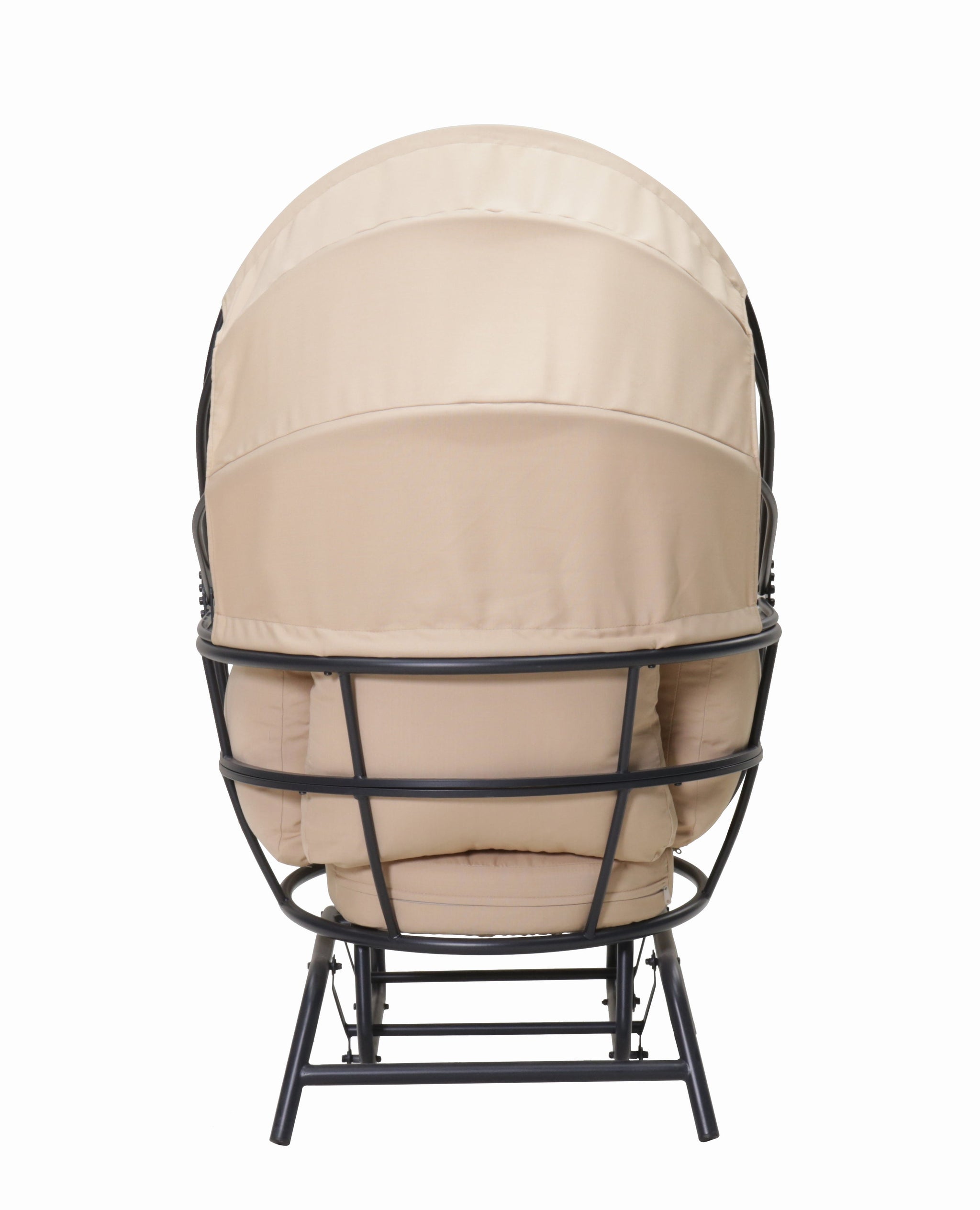 Sunnydaze Modern Luxury Egg Chair with Retractable Canopy - Taupe by HouseOfZazla