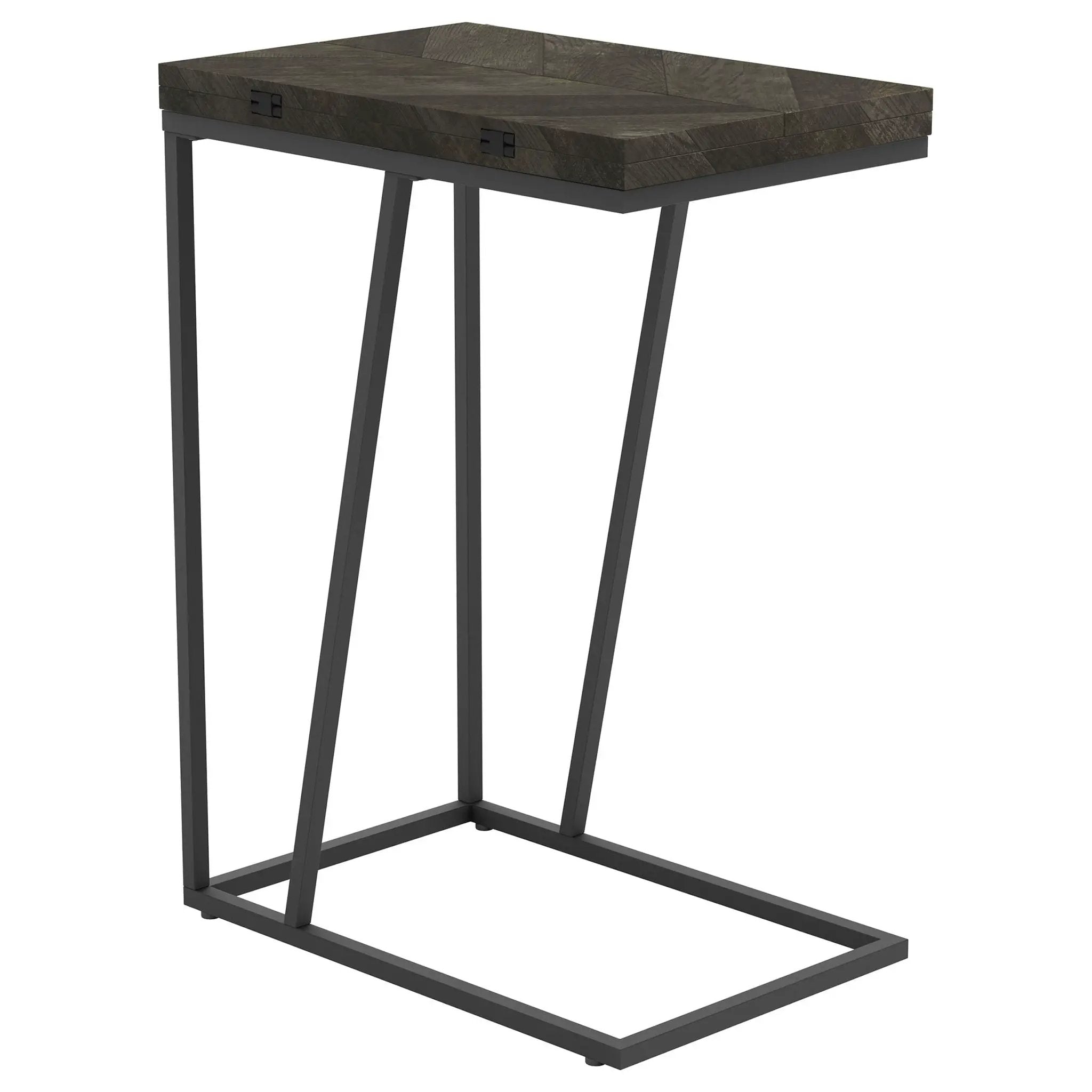 Carly Expandable Engineered Wood C-Shaped Side Table Grey by Unique Piece Furniture