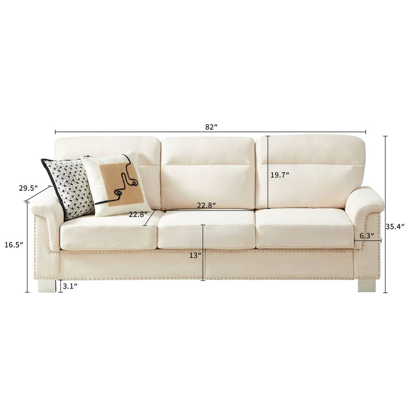 3 Seater Elegant Stationary Sofa by HouseOfZazla