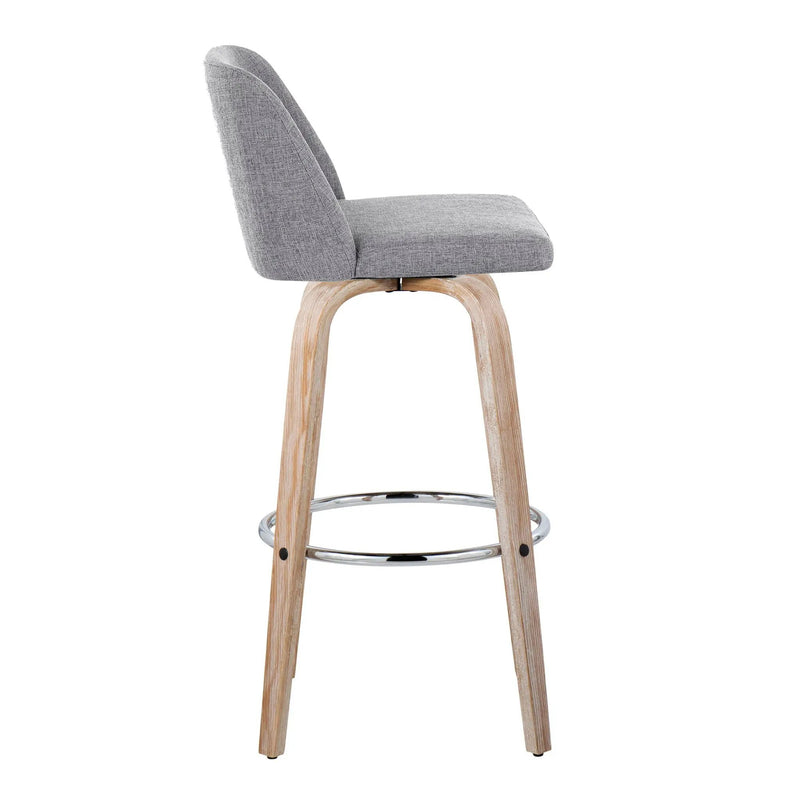 Toriano - Contemporary Fixed Height Barstool With Swivel & Round Footrest (Set of 2) by Unique Piece Furniture