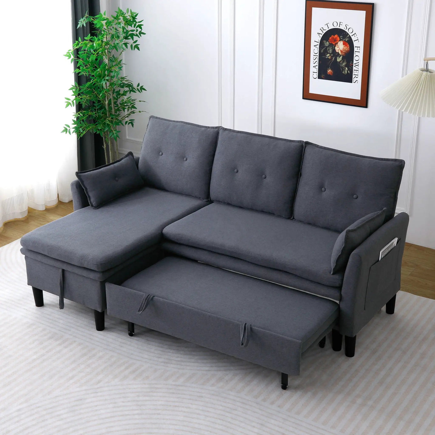 L-Shaped Reversible Chaise Sectional Sofa With Storage by Unique Piece Furniture
