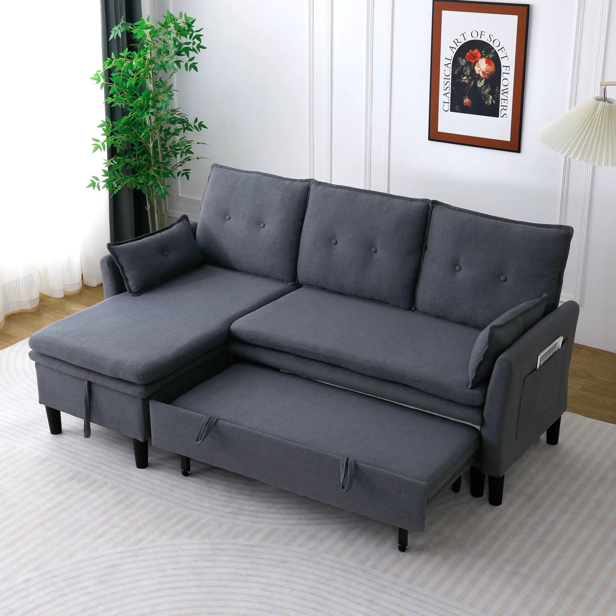 L-Shaped Reversible Chaise Sectional Sofa With Storage by Unique Piece Furniture
