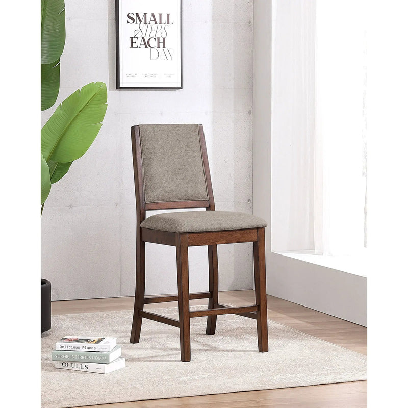 Allen - Upholstered Counter Chair (Set of 2) - Oak by HouseOfZazla