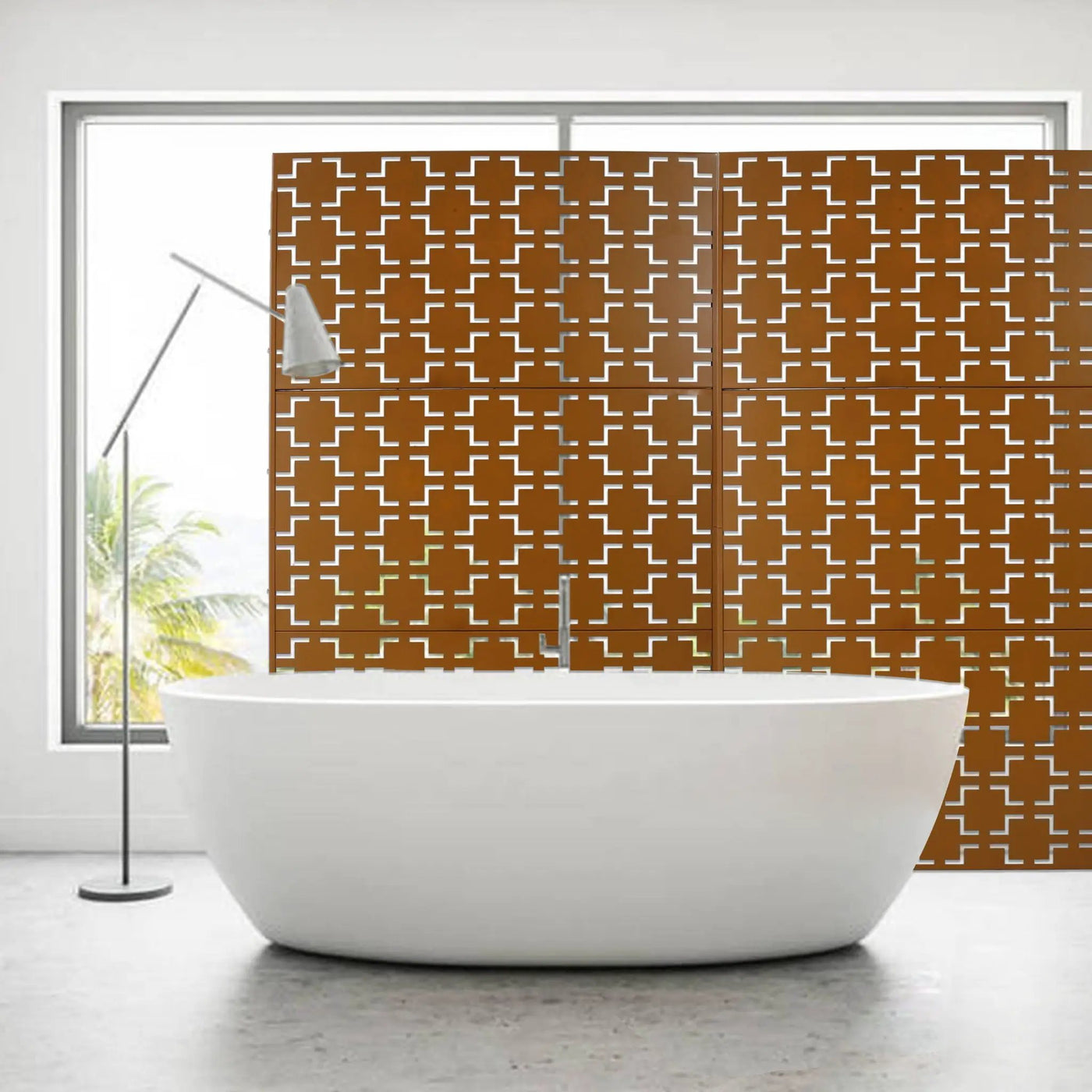 Outdoor & Indoor Metal Privacy Freestanding Decorative Screen by Unique Piece Furniture