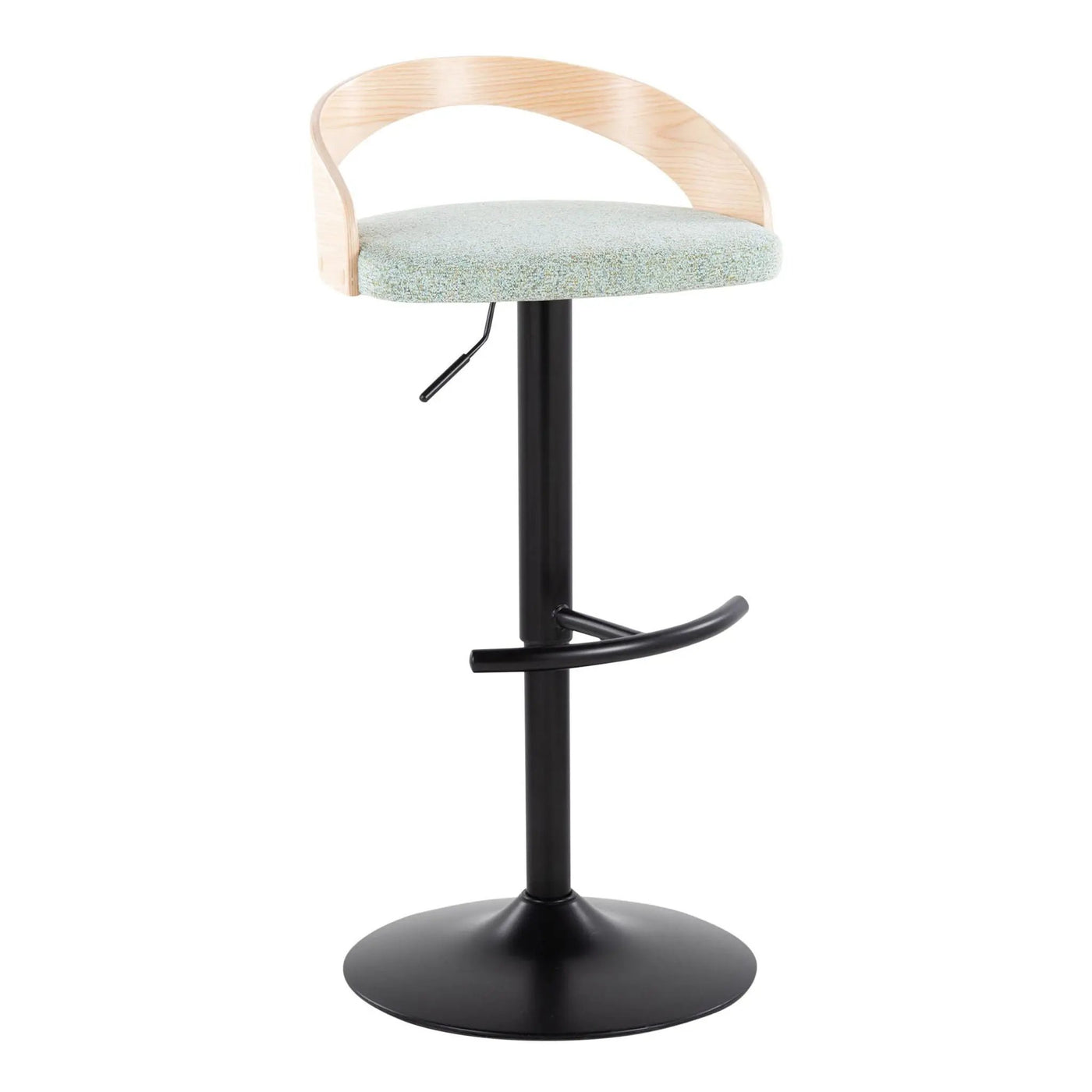 Grotto - Contemporary Adjustable Barstool With Swivel & Rounded T Footrest (Set of 2) by HouseOfZazla