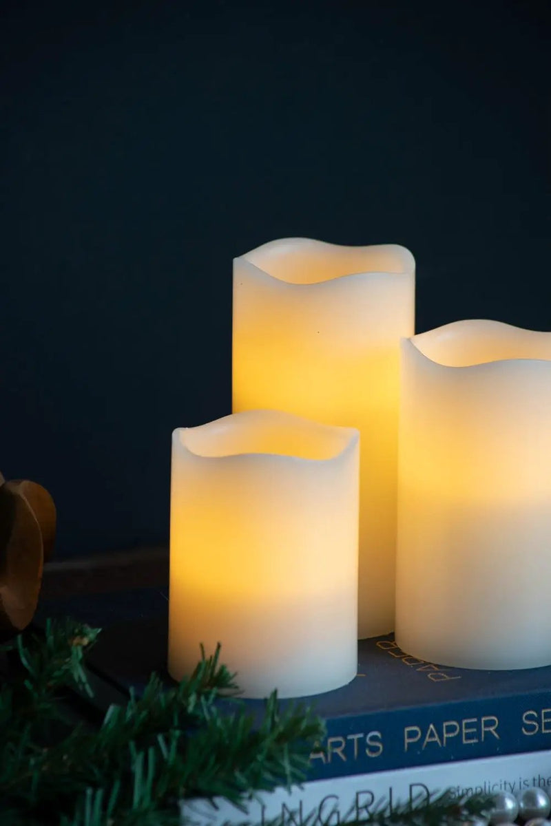 LED Candles With Remote Timer (Set of 3) - Ivory by HouseOfZazla