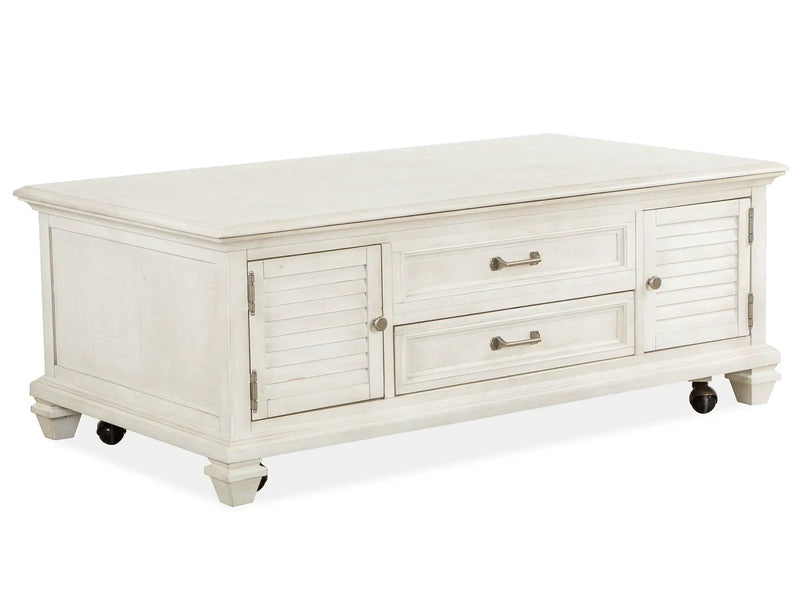 Newport - Lift Top Storage Cocktail Table (With Casters) - Alabaster by Unique Piece Furniture