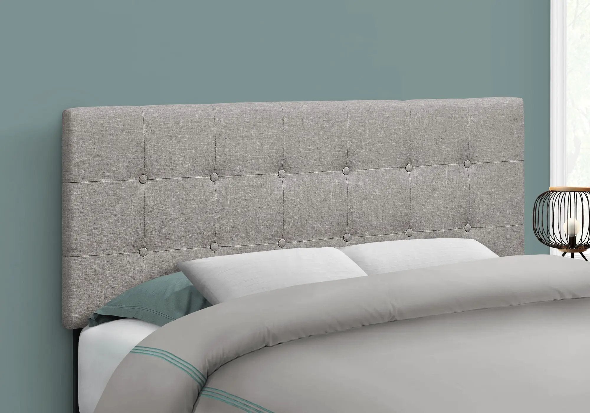 Full Size Bed Headboard Only, Upholstered, Transitional - Gray by Unique Piece Furniture