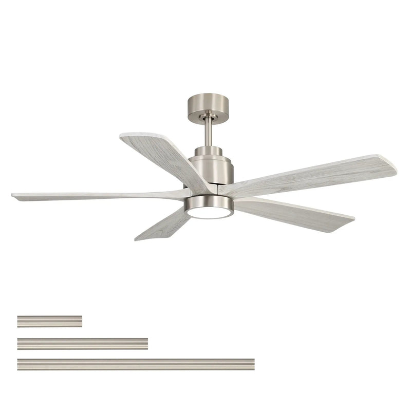 Ultra Quiet Reversible Ceiling Fan With Light Dimmable LED For Large Room - Brushed Nickel by Unique Piece Furniture