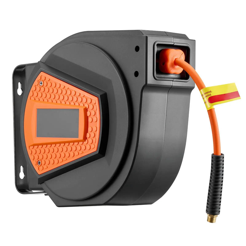 Retractable Air Hose Reel, 1/4 Inch x 50 FT Hybrid Air Hose Max 300PSI by HouseOfZazla