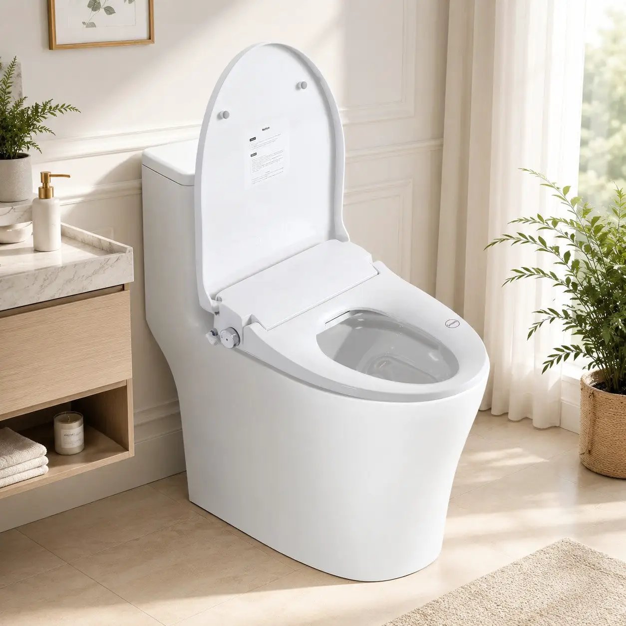 Smart Bidet Toilet Seat with Side Knob Adjustable Heated Seat by HouseOfZazla