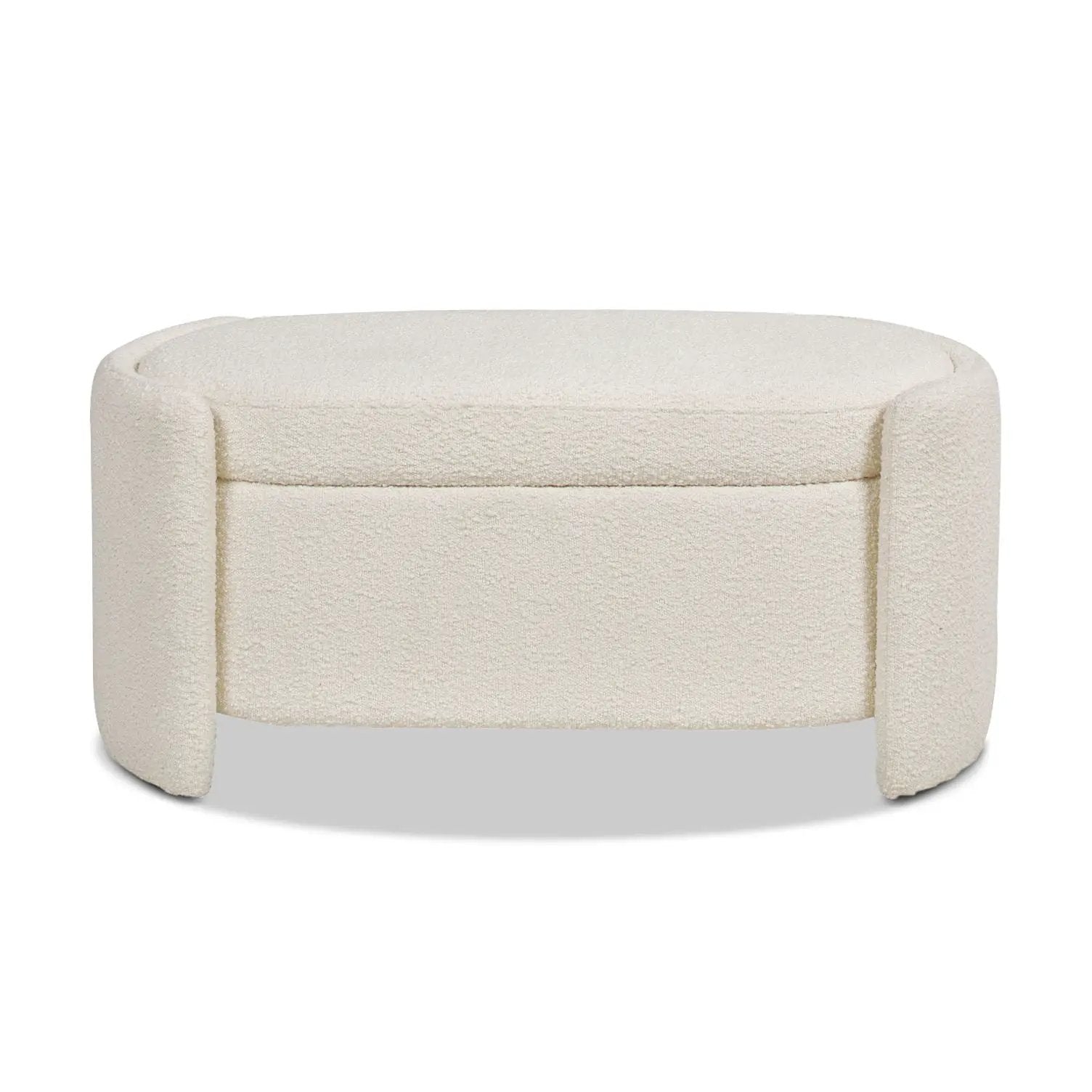 Fuji - Oval Storage Bench, Upholstered - Ivory White by Unique Piece Furniture