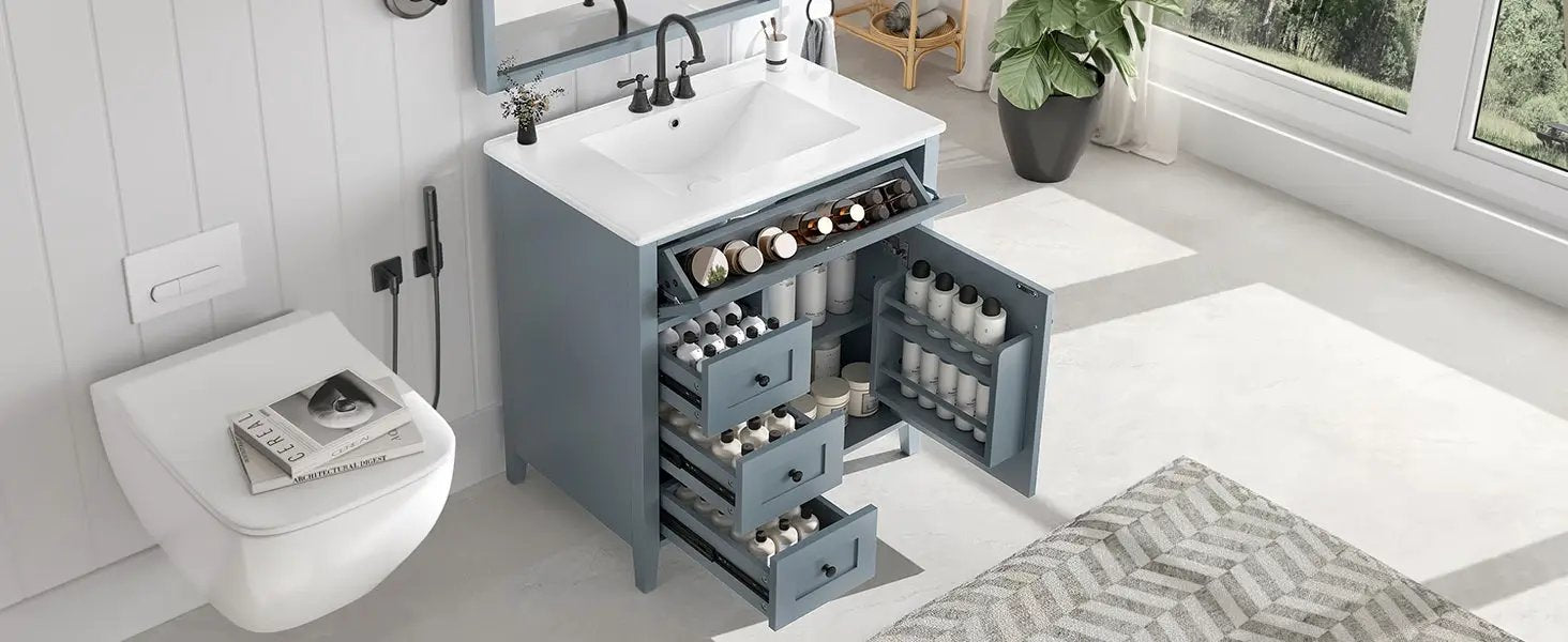 30-Inch Bathroom Vanity with Storage by HouseOfZazla