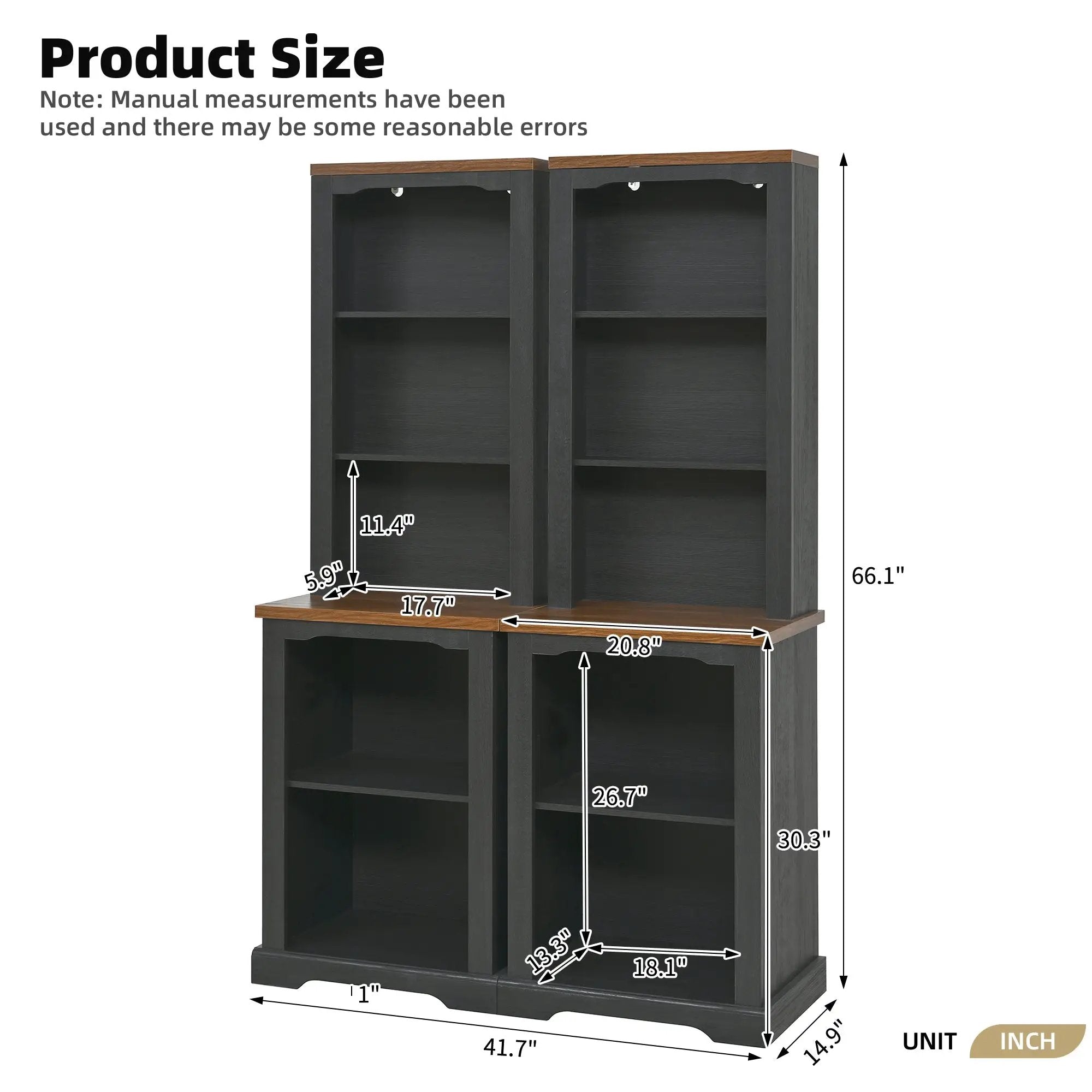 ON-TREND Two-Piece Elegant Freestanding Tall Cabinet by HouseOfZazla
