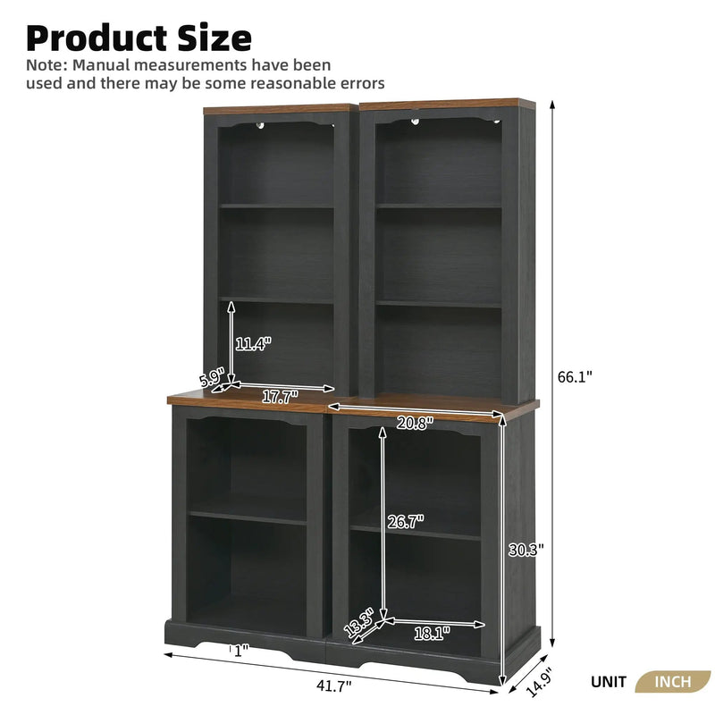 ON-TREND Two-Piece Elegant Freestanding Tall Cabinet by HouseOfZazla