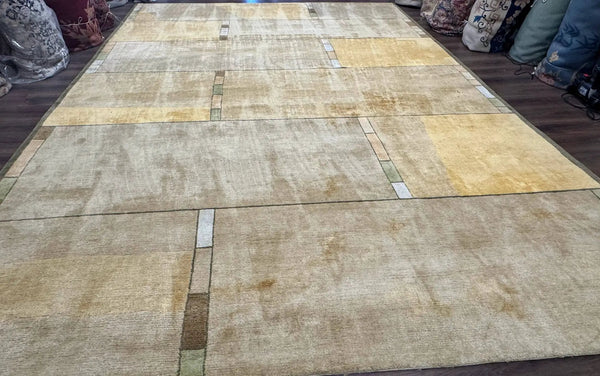 Tufenkian Tibetan Rug 12x16, Handmade Wool Modern Area Rug, Palace Size Carpet, photo 2 of 13