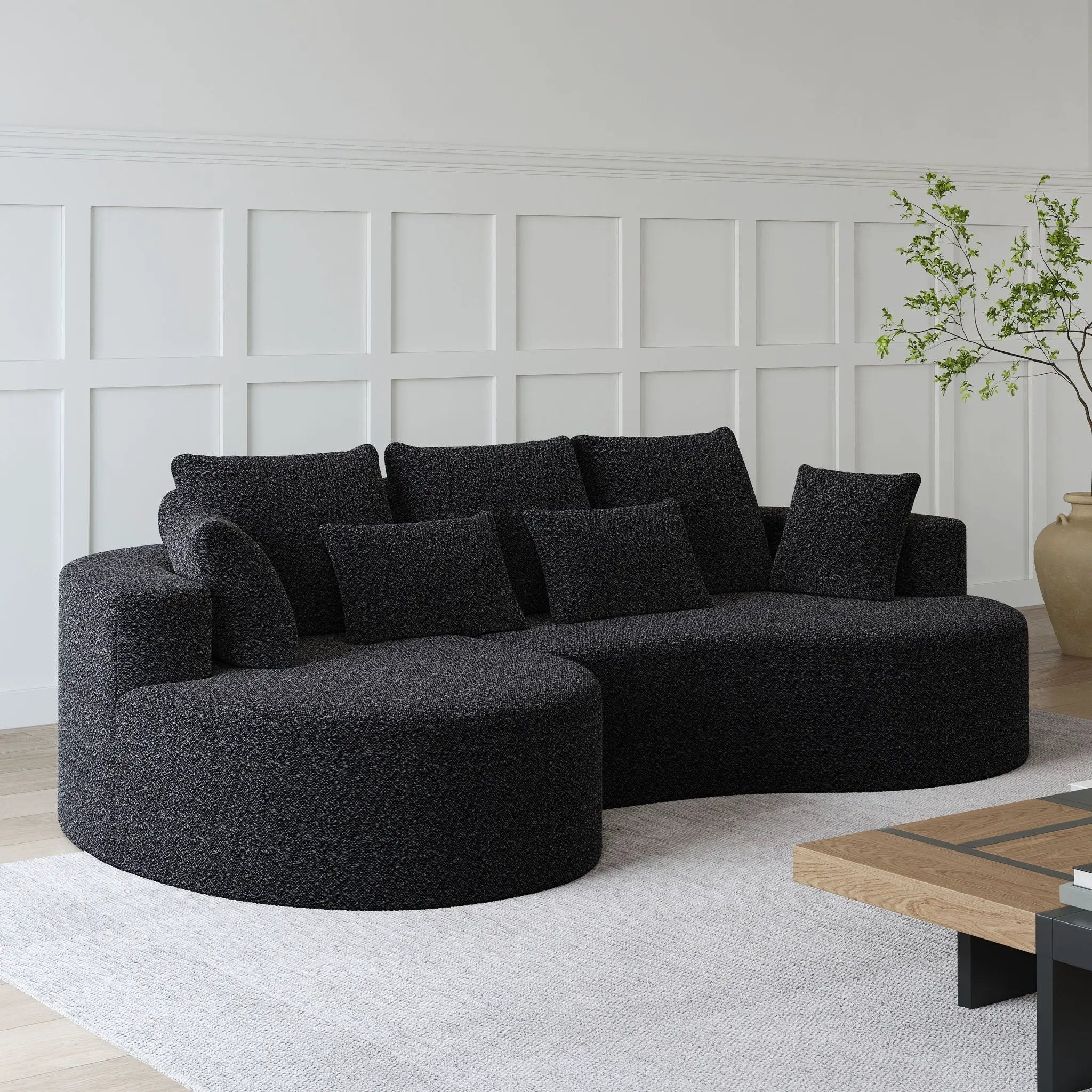 Curved Oversized Sectional Sofa With Extra Deep Seat by HouseOfZazla