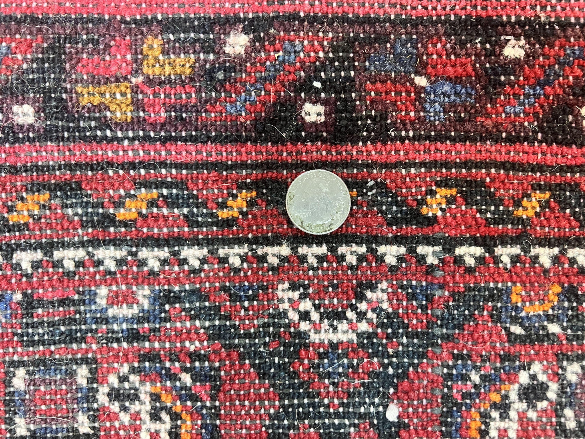 Persian Runner Rug 3 x 16, Wool Handmade Long Antique Hamadan Oriental Rug for Hallway, Red Tribal Rug, Allover Pattern, 3x16 Runner Rug by Jewel Rugs