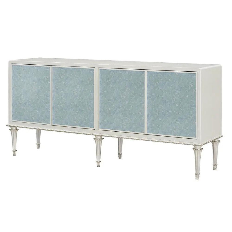 Ansaldo - Console Cabinet - Pearl White & Silver Shimmer by Unique Piece Furniture