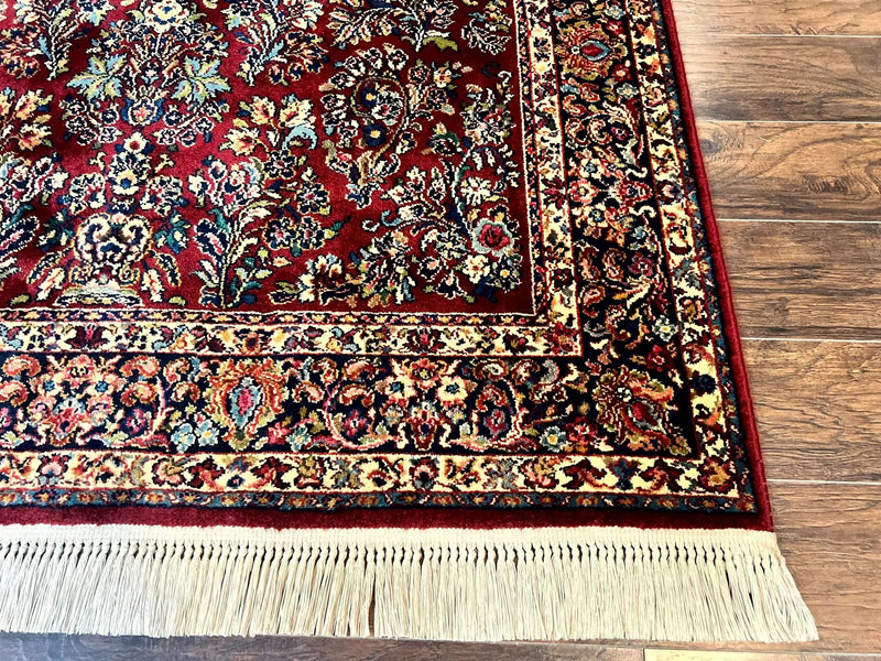 Karastan Rug 5.9 x 9 Red Sarouk Rug #785, Karastan Wool Rug, Karastan Carpet, Original 700 Series Vintage Karastan Oriental Rug Discontinued by Jewel Rugs