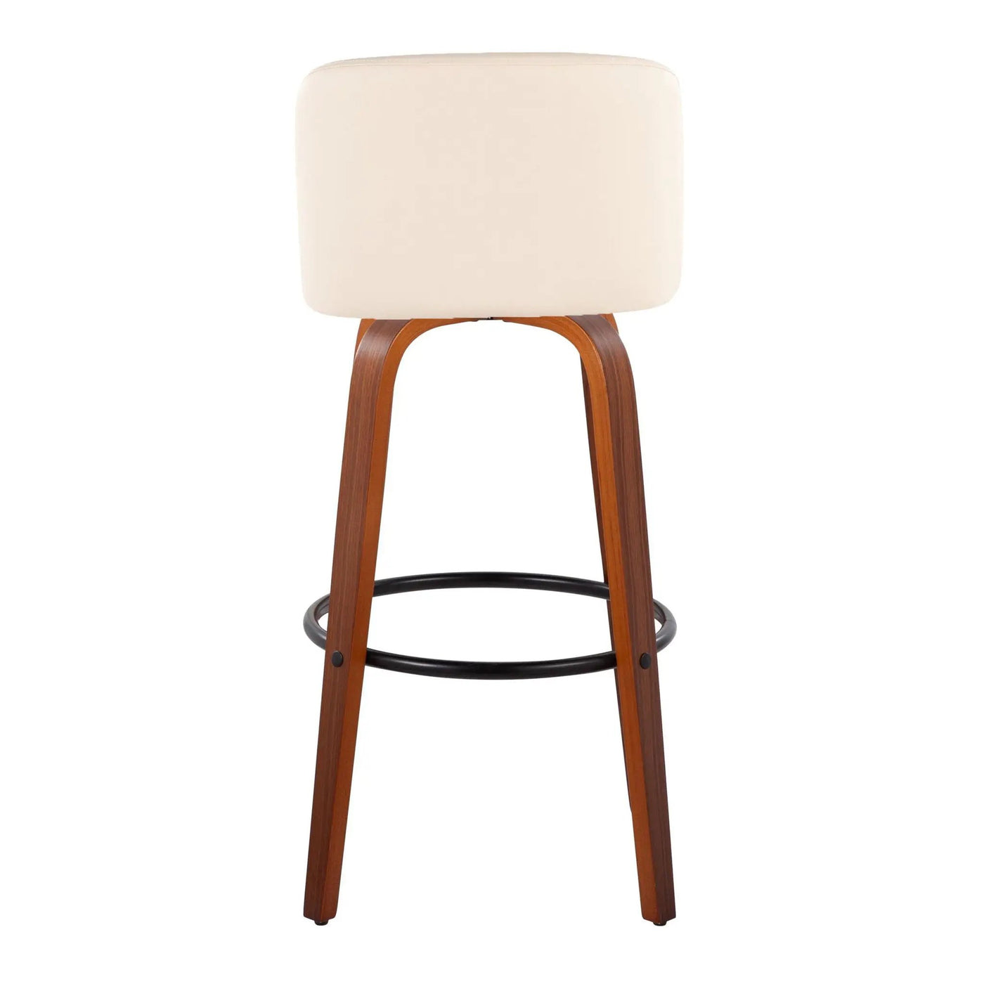 Toriano - Mid Century Modern Fixed Height Barstool Swivel And Round Footrest (Set of 2) by HouseOfZazla