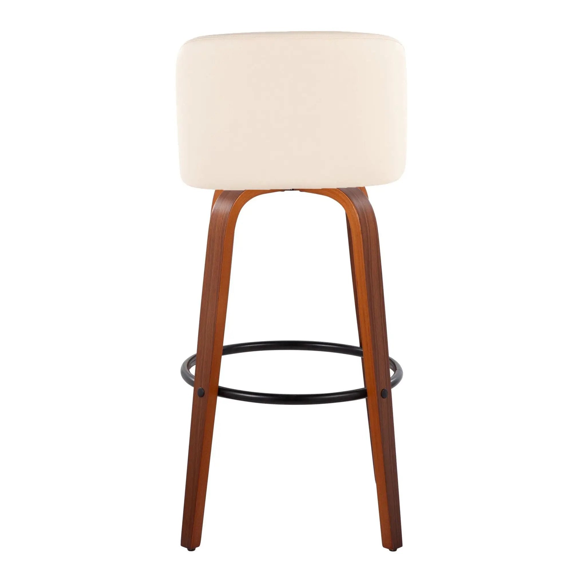 Toriano - Mid Century Modern Fixed Height Barstool Swivel And Round Footrest (Set of 2) by HouseOfZazla