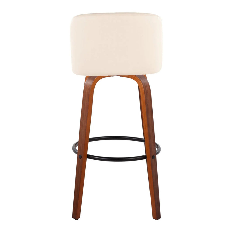 Toriano - Mid Century Modern Fixed Height Barstool Swivel And Round Footrest (Set of 2) by HouseOfZazla