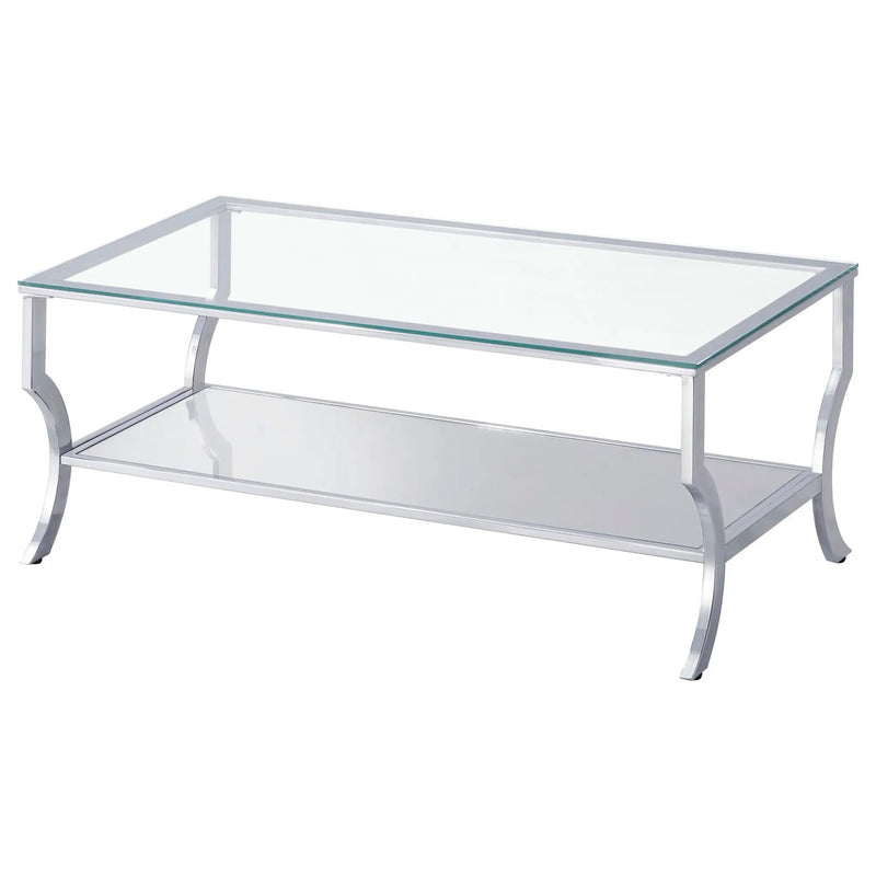 Saide 2-piece Glass Top Coffee and End Table Set Chrome by Unique Piece Furniture