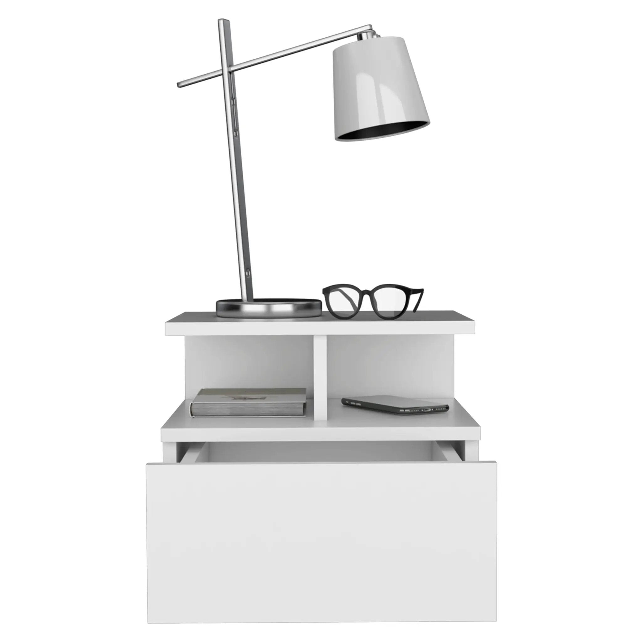 Flopini - Floating Nightstand With 1 Drawer, Compact Size - White by Unique Piece Furniture