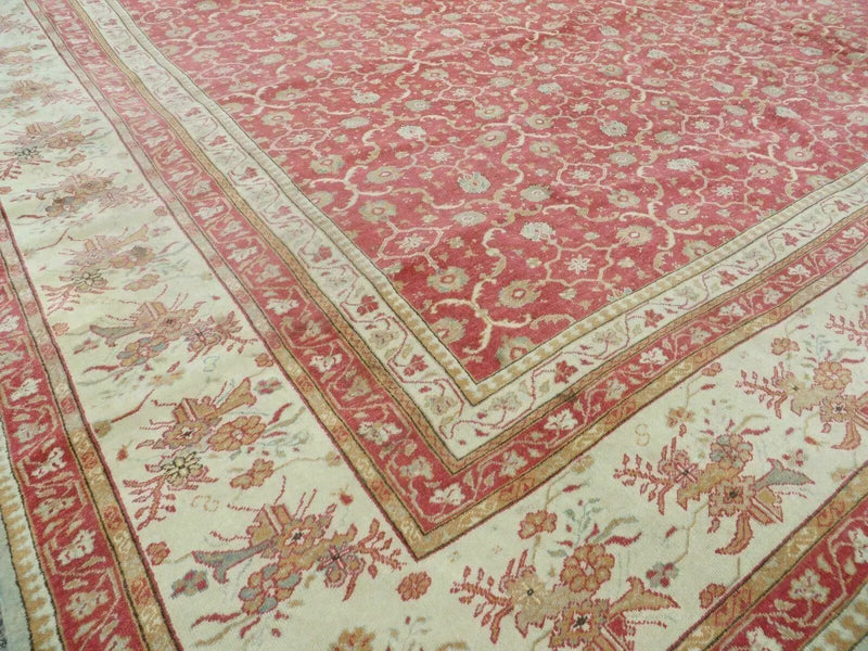 12' X 18' Palace Size Handmade Egyptian Wool Rug Carpet Soft Colors Red & Beige by Jewel Rugs