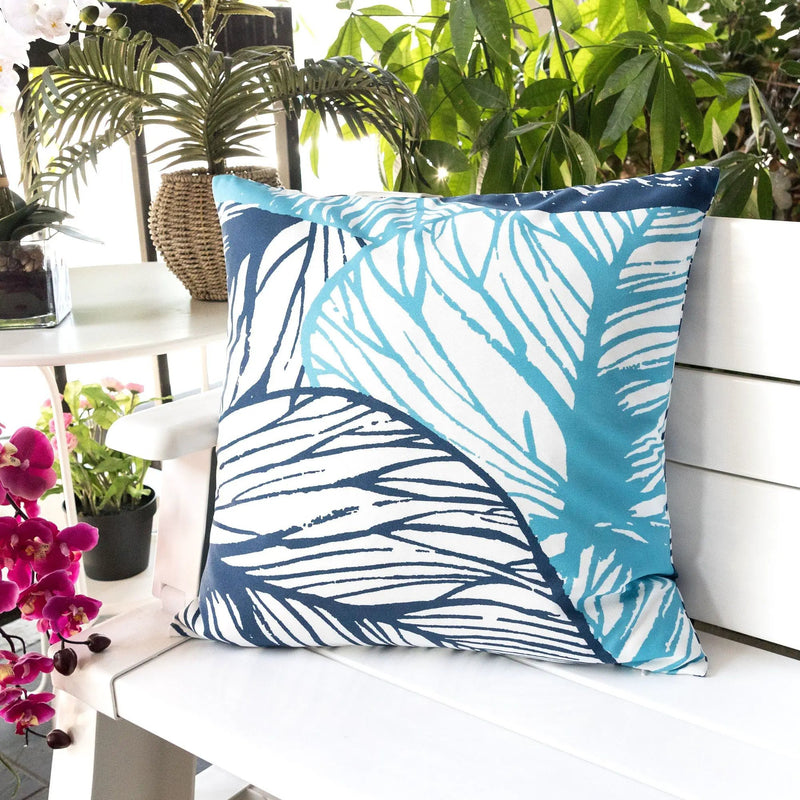 Leaf Vein Outdoor & Indoor Pillow - Indigo by Unique Piece Furniture