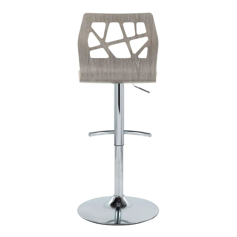 Folia - Contemporary Adjustable Barstool With Swivel With Rounded T Footrest (Set of 2) by Unique Piece Furniture