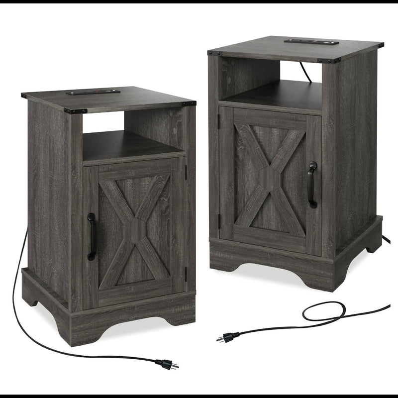 Farmhouse Nightstand, Charging Station & Storage by HouseOfZazla