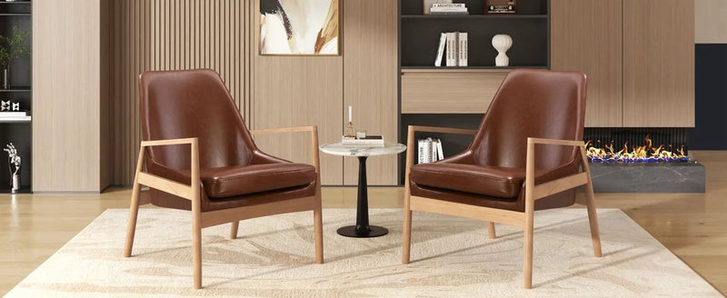 Mid-Century Modern Accent Armchair With High Back
