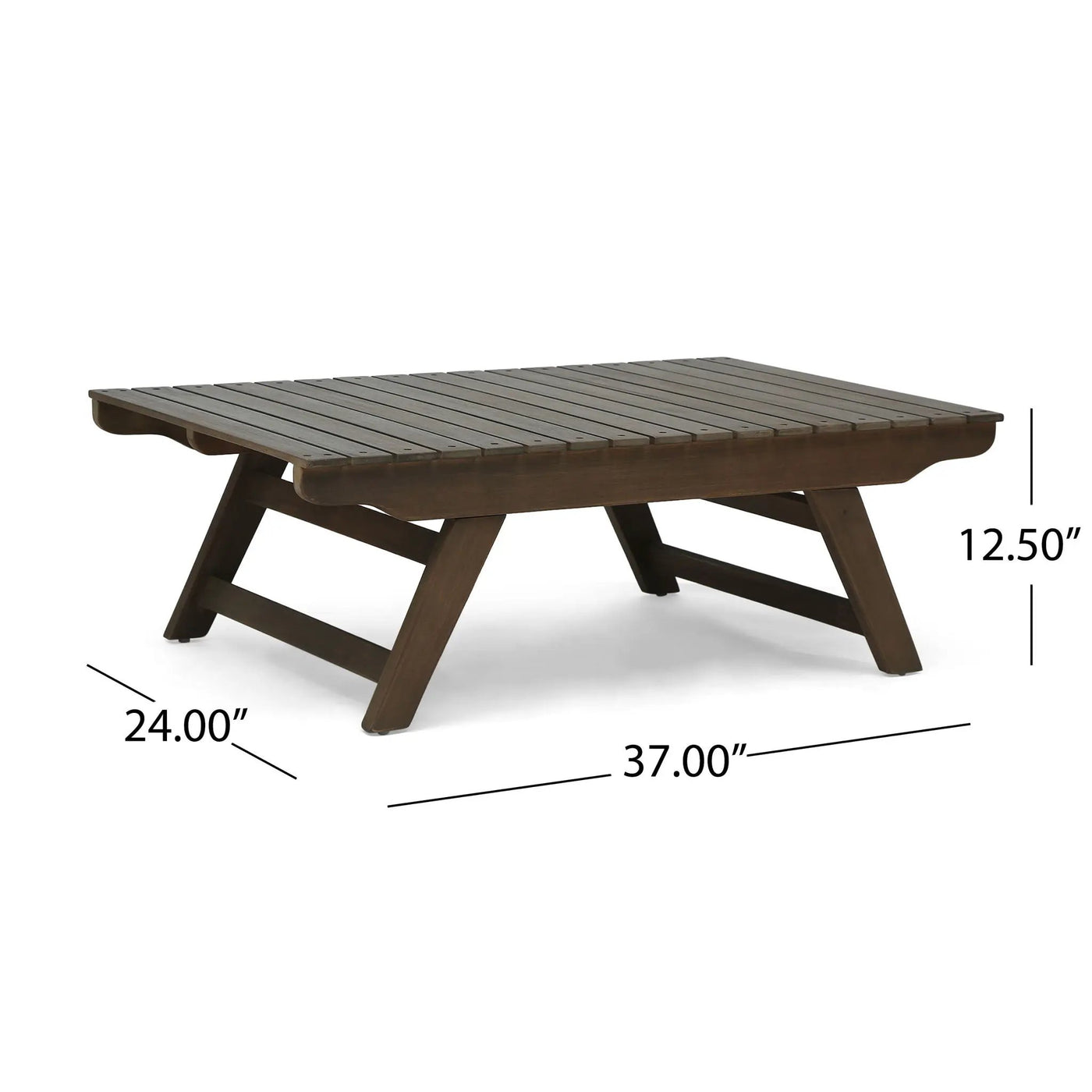 Outdoor Acacia Wood Coffee Table With Open Slat Design by HouseOfZazla