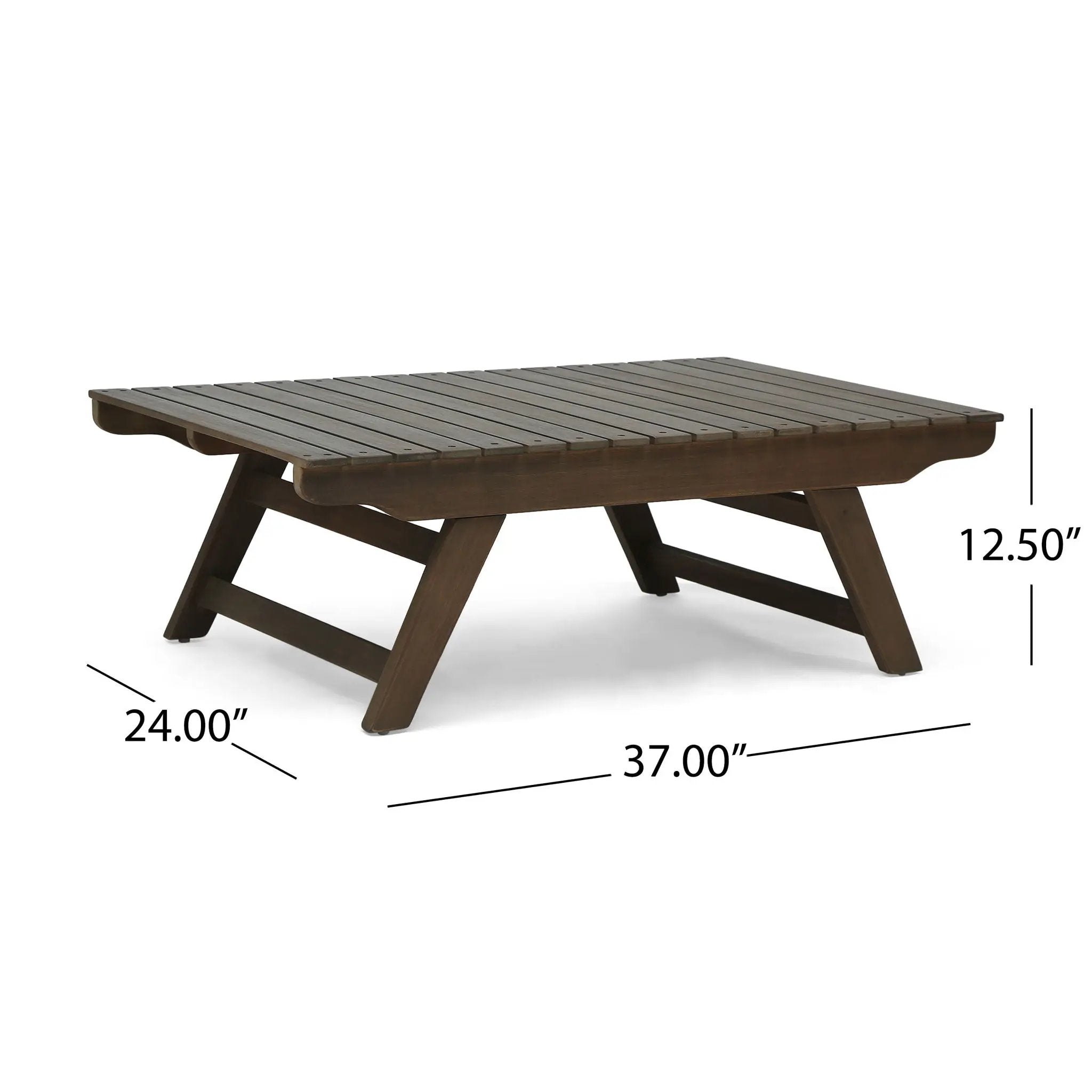 Outdoor Acacia Wood Coffee Table With Open Slat Design by HouseOfZazla