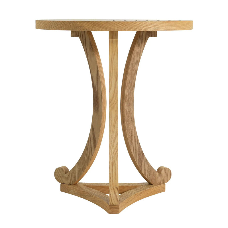 Natural Finish Round Wood Accent Table by HouseOfZazla